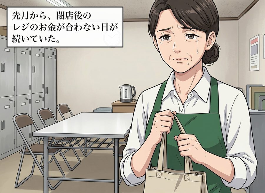 先月から、閉店後のレジのお金が合わない日が続いていた。