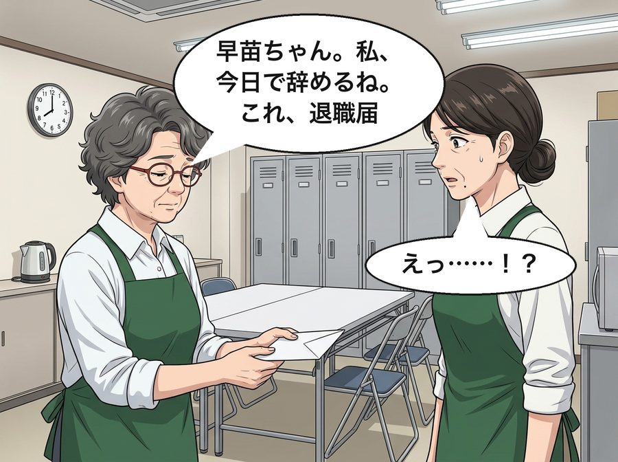 和田さん「早苗ちゃん。私、今日で辞めるね。これ、退職届」 村井早苗「えっ……！？」