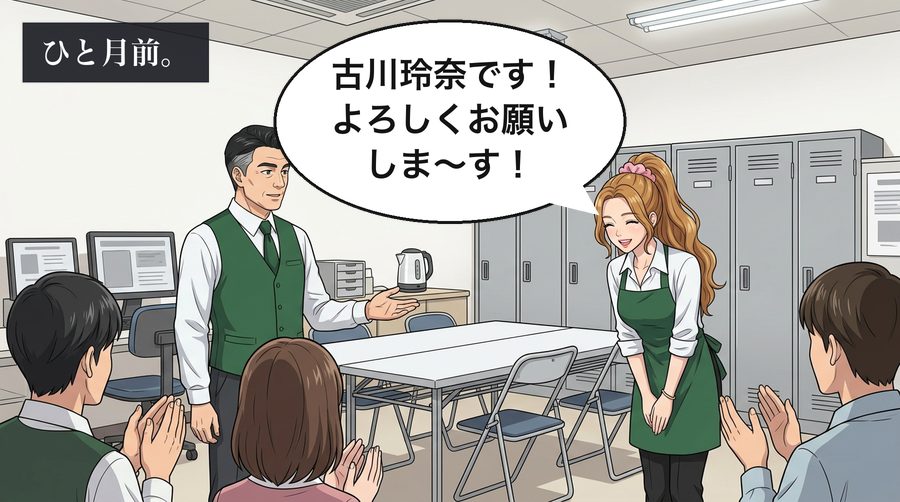 ひと月前。 古川玲奈「古川玲奈です！よろしくお願いしま〜す！」