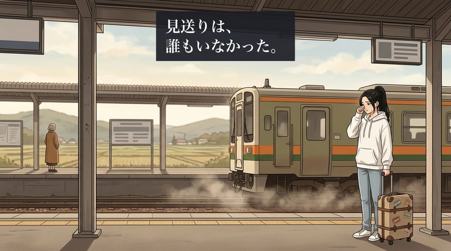 見送りは、誰もいなかった。