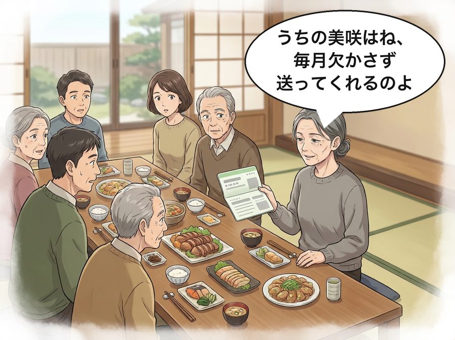 森下由美子「うちの美咲はね、毎月欠かさず送ってくれるのよ」