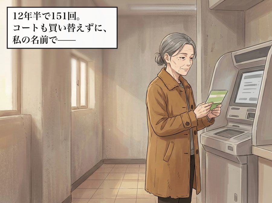 12年半で151回。コートも買い替えずに、私の名前で——