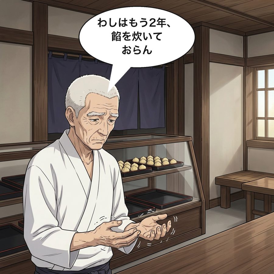 源三「わしはもう2年、餡を炊いておらん」