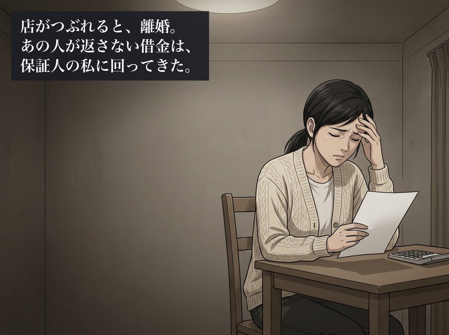店がつぶれると、離婚。あの人が返さない借金は、保証人の私に回ってきた。