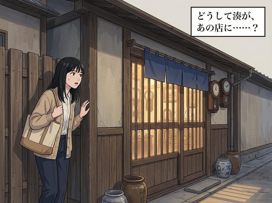どうして湊が、あの店に……？