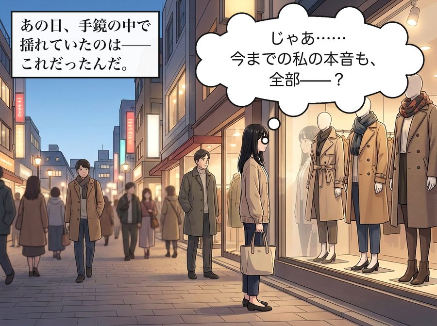 あの日、手鏡の中で揺れていたのは——これだったんだ。 朝倉七海「じゃあ……今までの私の本音も、全部——？」